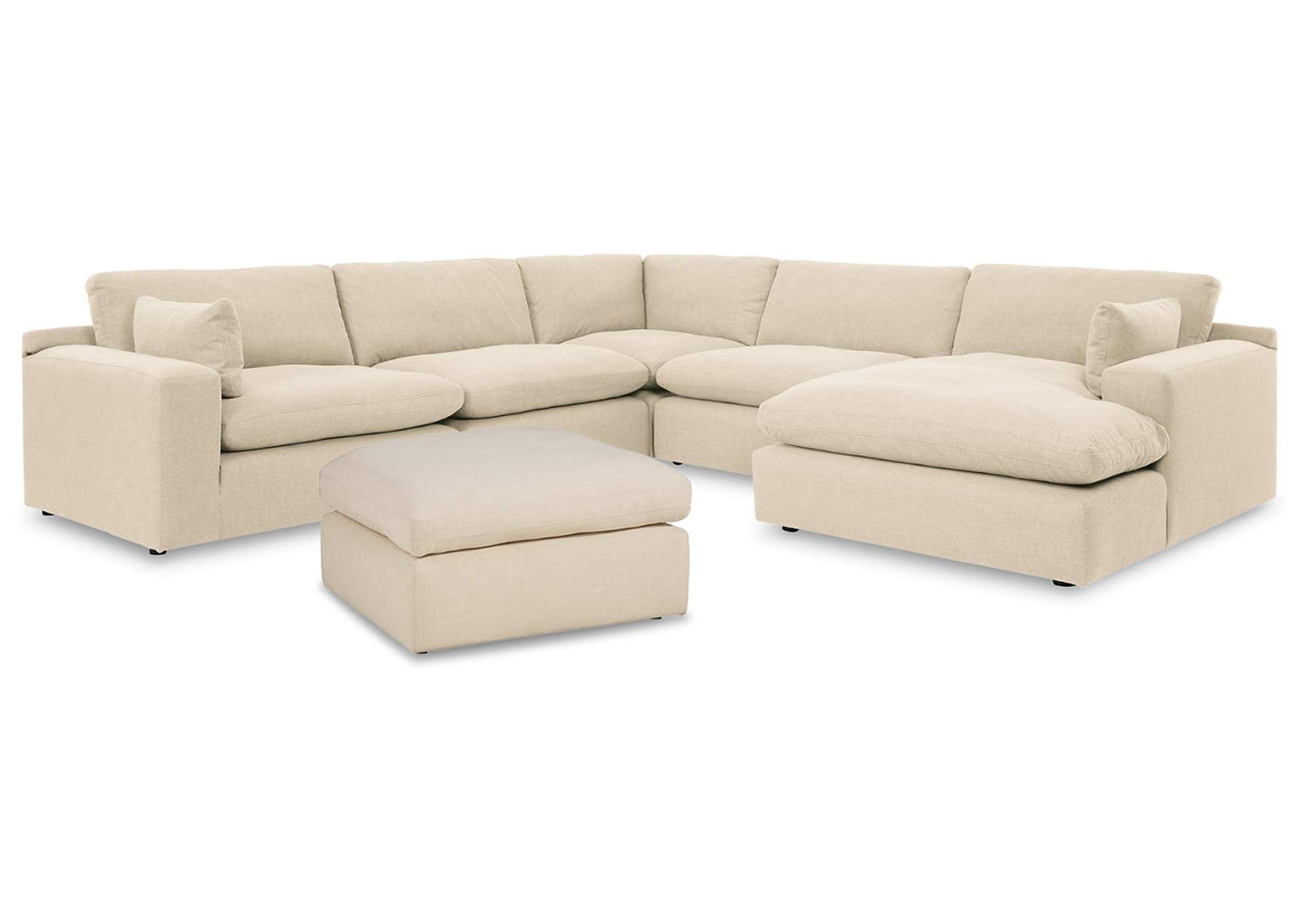Elyza Beige Cloud Sectional on a white background