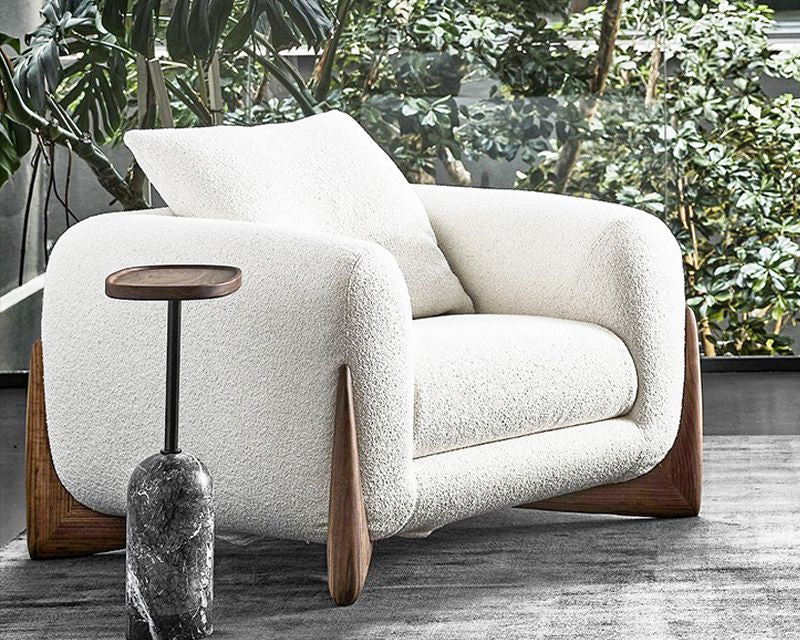 Luna Bouclé Chair Italian-Inspired Minimal Luxury Design