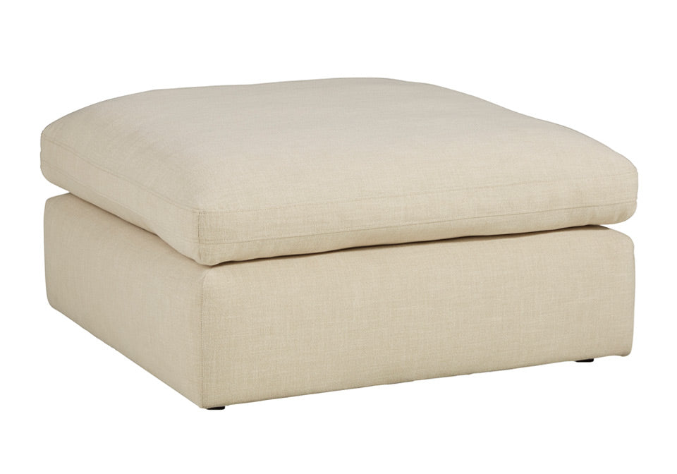 Elyza Beige Oversized Ottoman white background