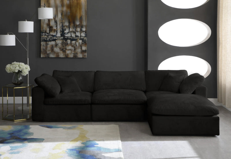 Dream Cloud Couch Down Filled Black Sectional