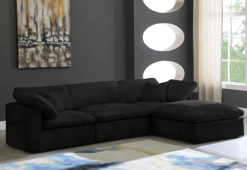 Dream Cloud Couch Down Filled Black Sectional