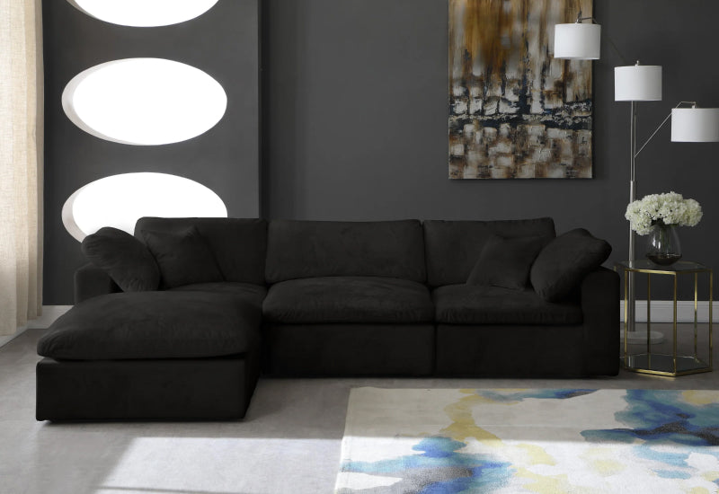 Dream Cloud Couch Down Filled Black Sectional