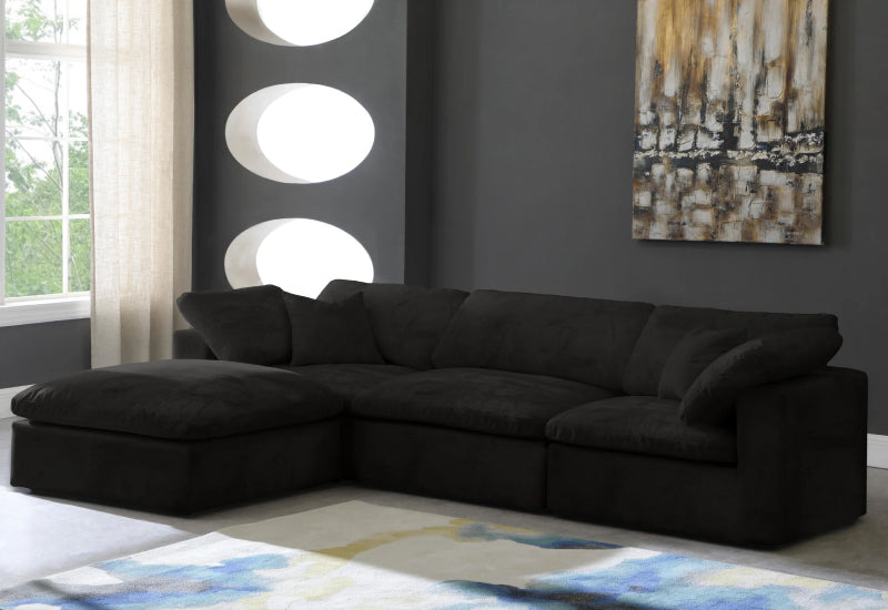 Dream Cloud Couch Down Filled Black Sectional