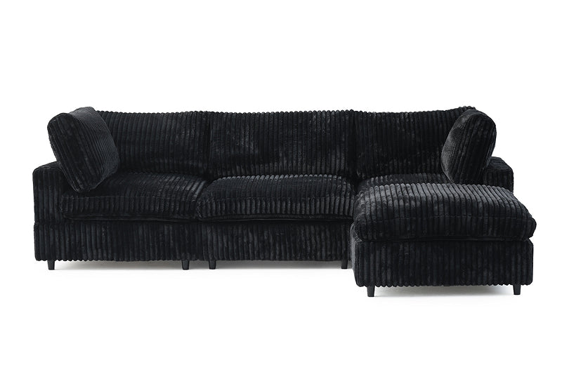 Dream Black Corduroy Sectional