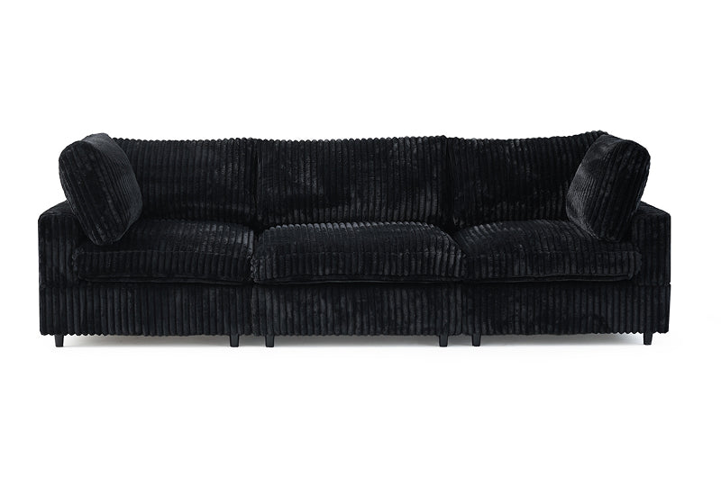 Dream Black Corduroy Sectional