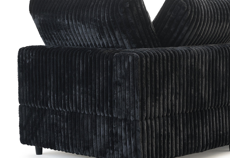 Dream Black Corduroy Sectional
