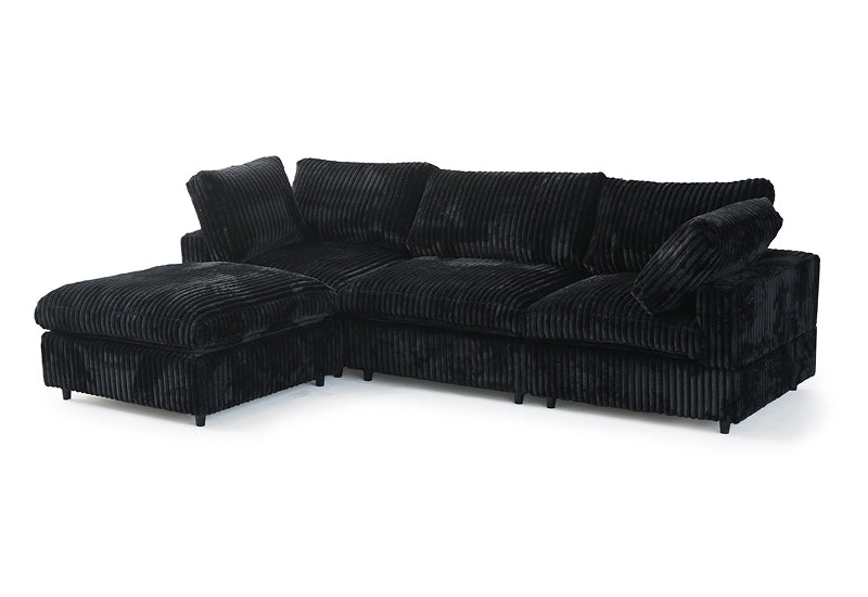 Dream Black Corduroy Sectional