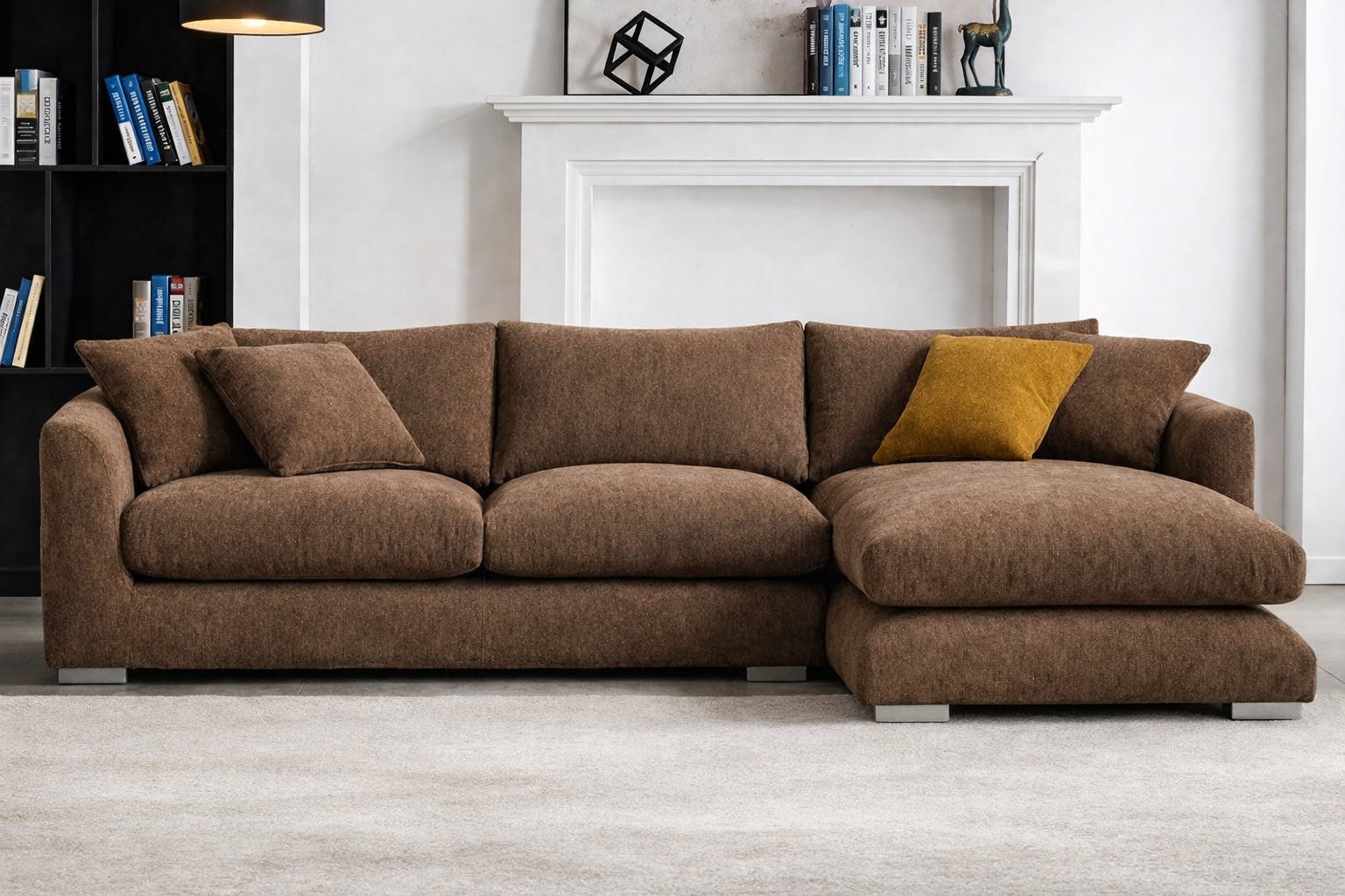 Belle Feather Cloud Sectional - Mocha