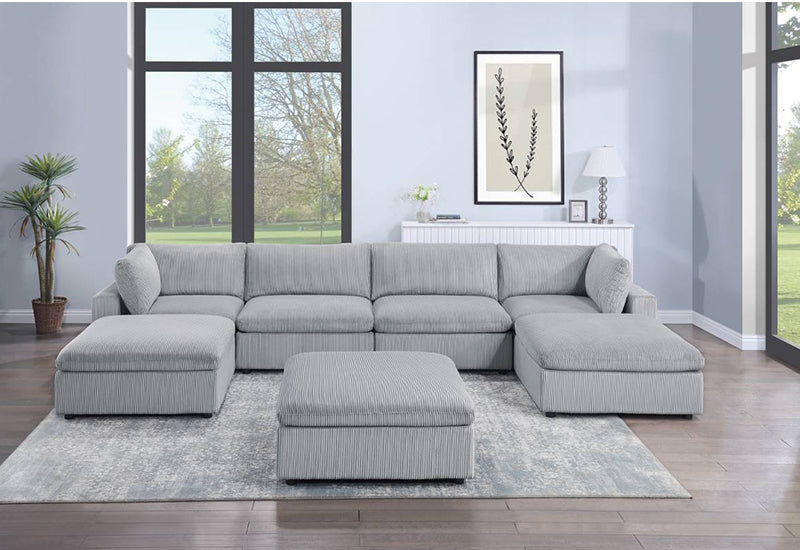 Gray Corduroy Cloud Couch