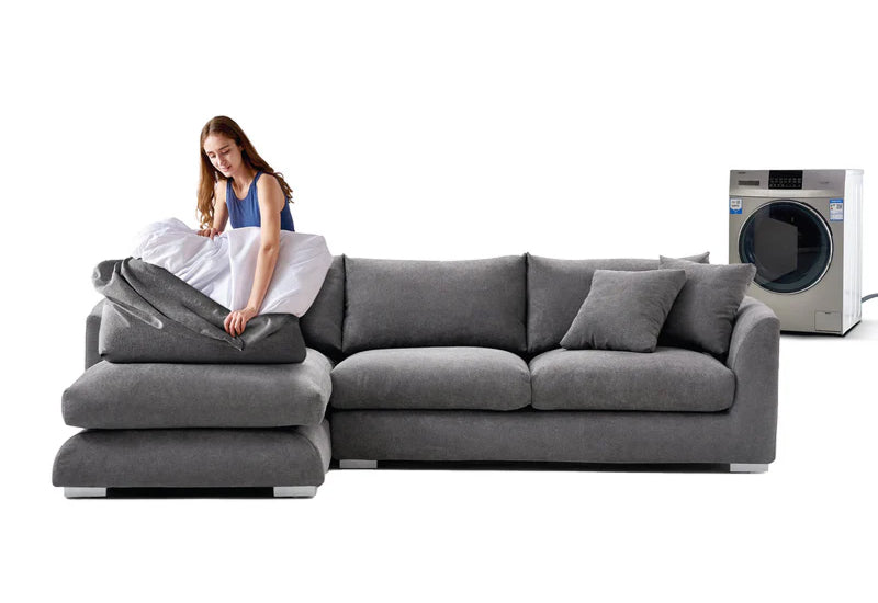 Gray Belle Feather Cloud Couch Sectional