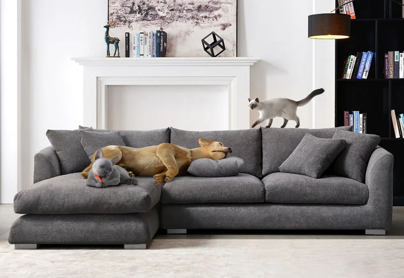 Gray Belle Feather Cloud Couch Sectional
