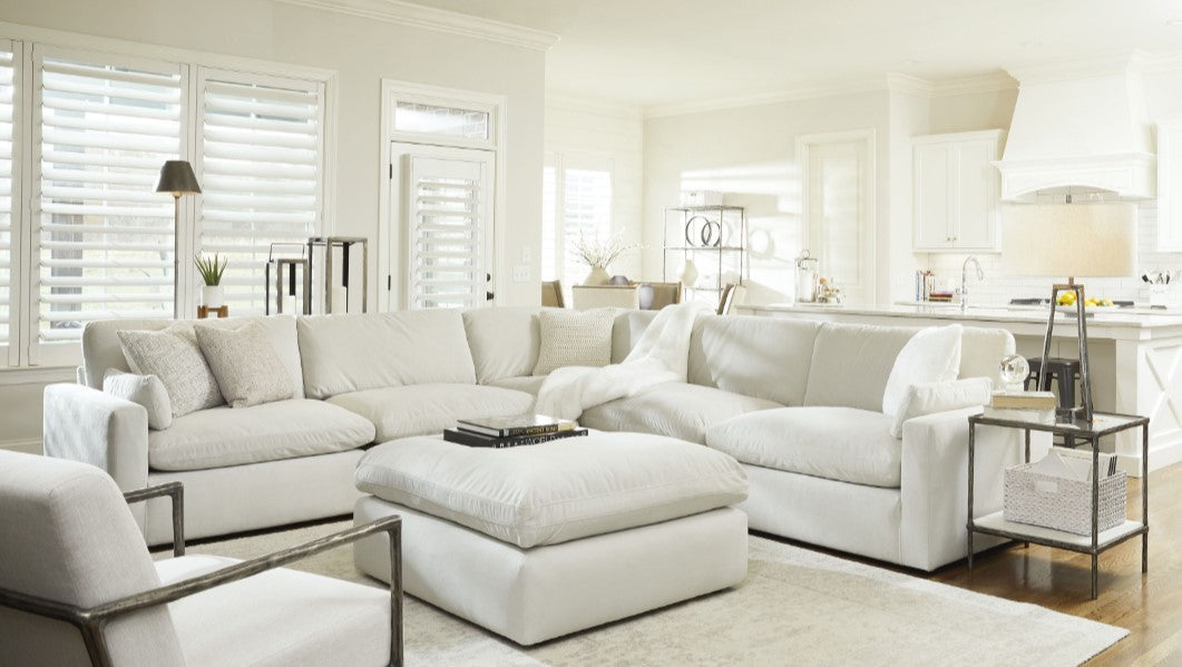 Sophie Light Grey Oversized Ottoman
