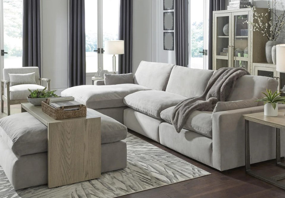 Sophie Grey Oversized Ottoman