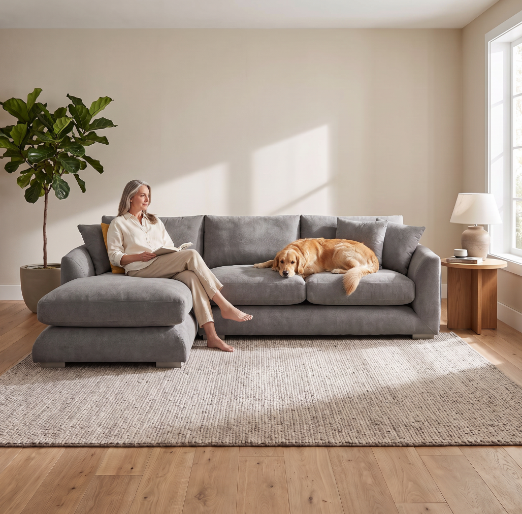 Belle Grey Feather Cloud Couch Sectional