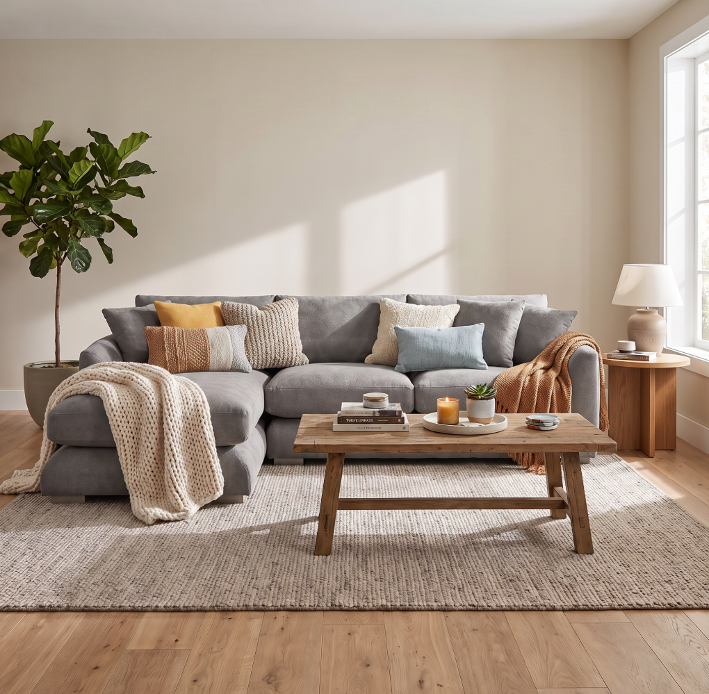 Belle Grey Feather Cloud Couch Sectional