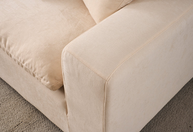 Snuggle Beige Down Filled Cloud Couch