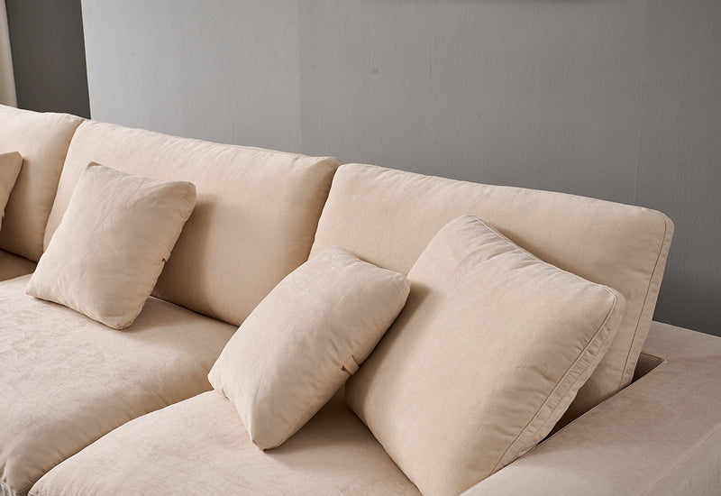 Snuggle Beige Down Filled Cloud Couch