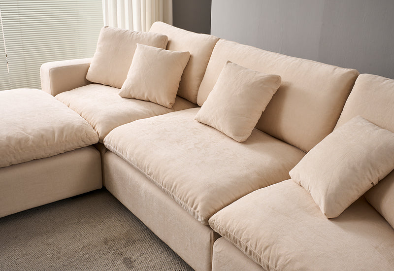 Snuggle Beige Down Filled Cloud Couch