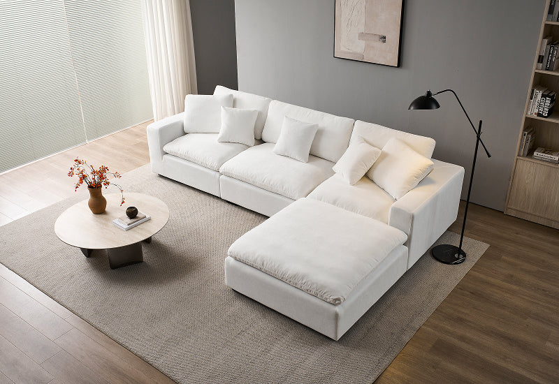 Snuggle White Down Filled Cloud Couch