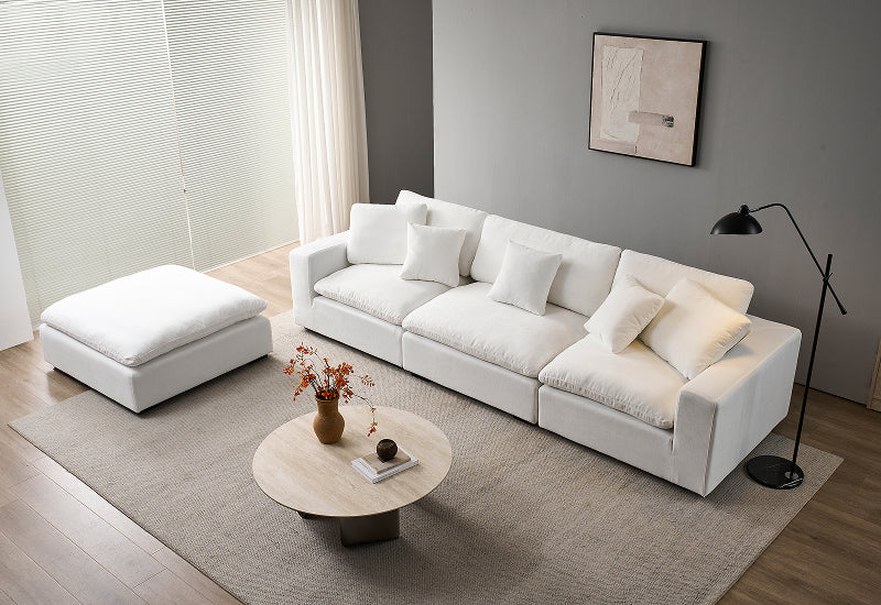 Snuggle White Down Filled Cloud Couch