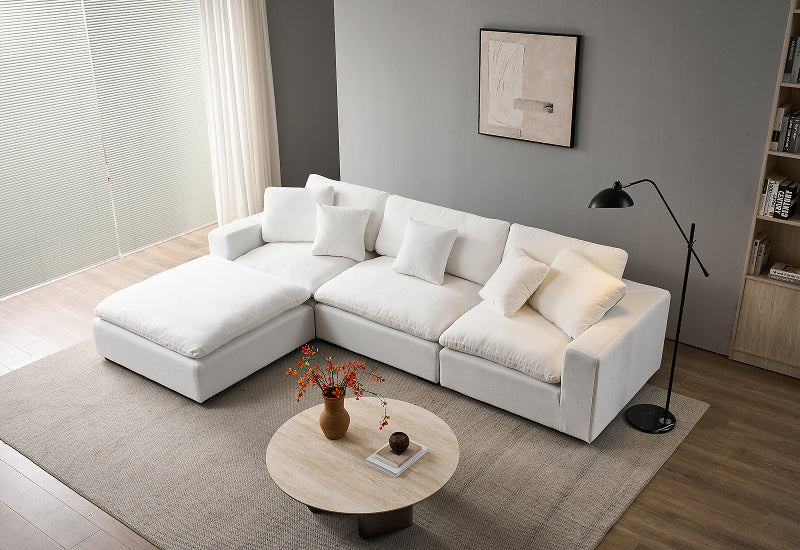 Snuggle White Down Filled Cloud Couch