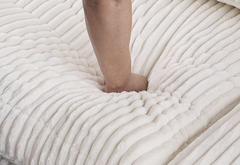 Dream White Corduroy Sectional