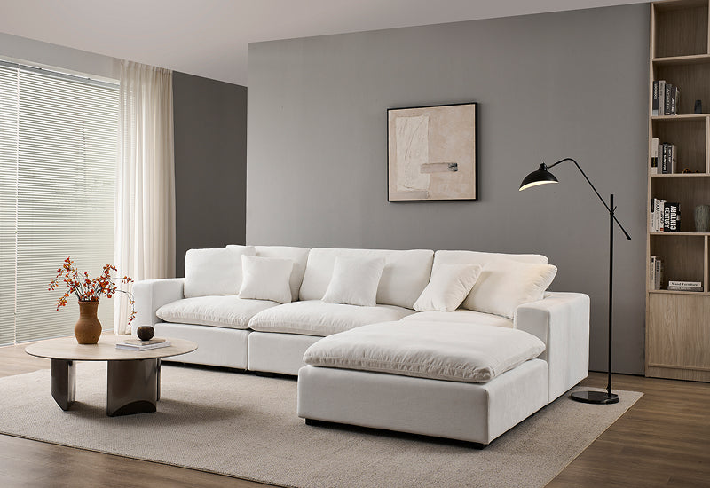 Snuggle White Down Filled Cloud Couch