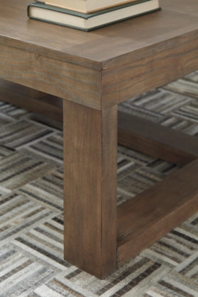 Conrner view of Cariton Coffee Table on carpet