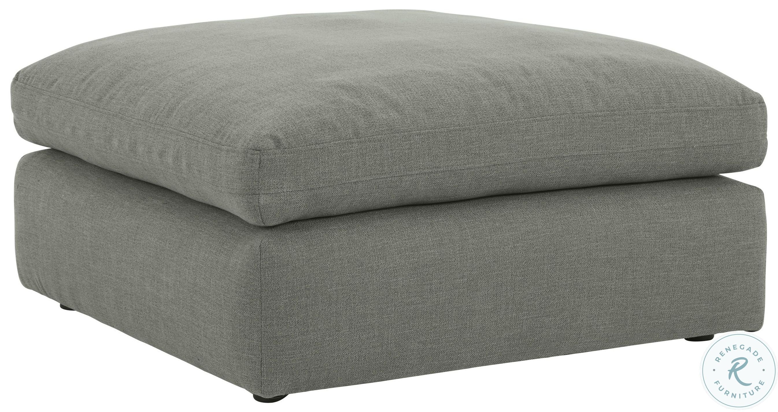 Close up Elyza Smoke Oversized Ottoman with white background