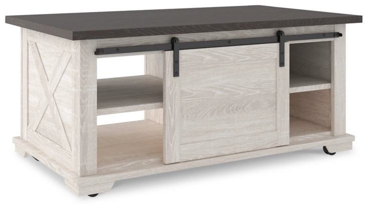 Mirrored image of Dorrinson Coffee Table with white background