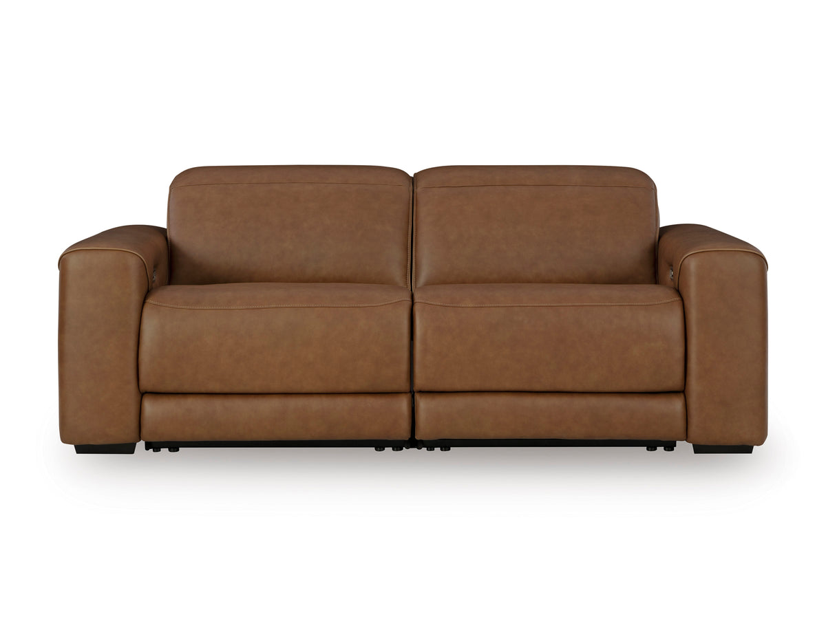 Magic Man 2-Piece Power Reclining Loveseat – Caramel — included configuration