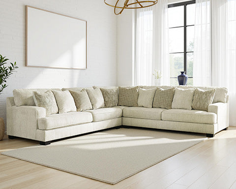 Rawcliffe sectional shown for style reference; furniture and throw pillows not included.