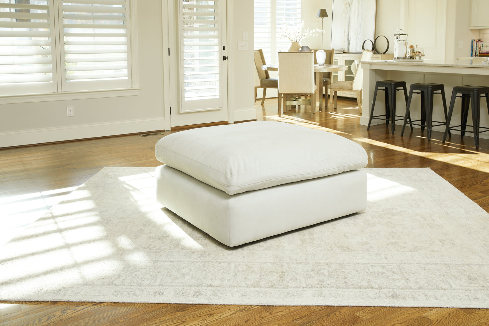 Sophie Light Grey Oversized Ottoman