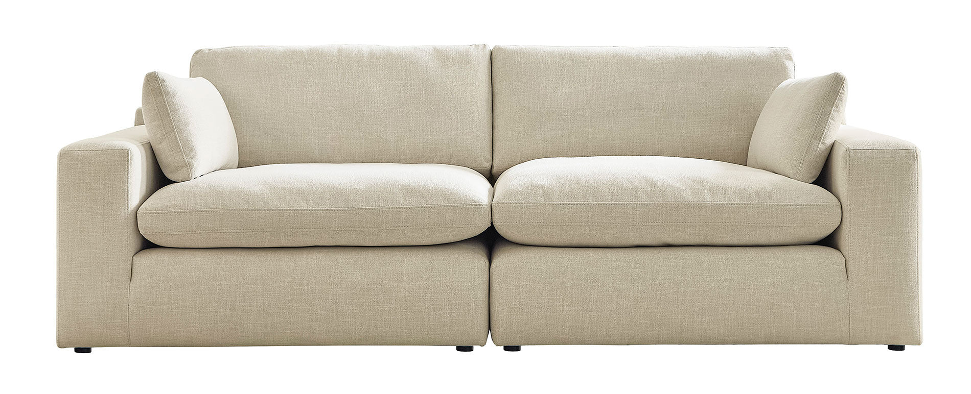 Elyza Beige™ Cloud Loveseat front view white background