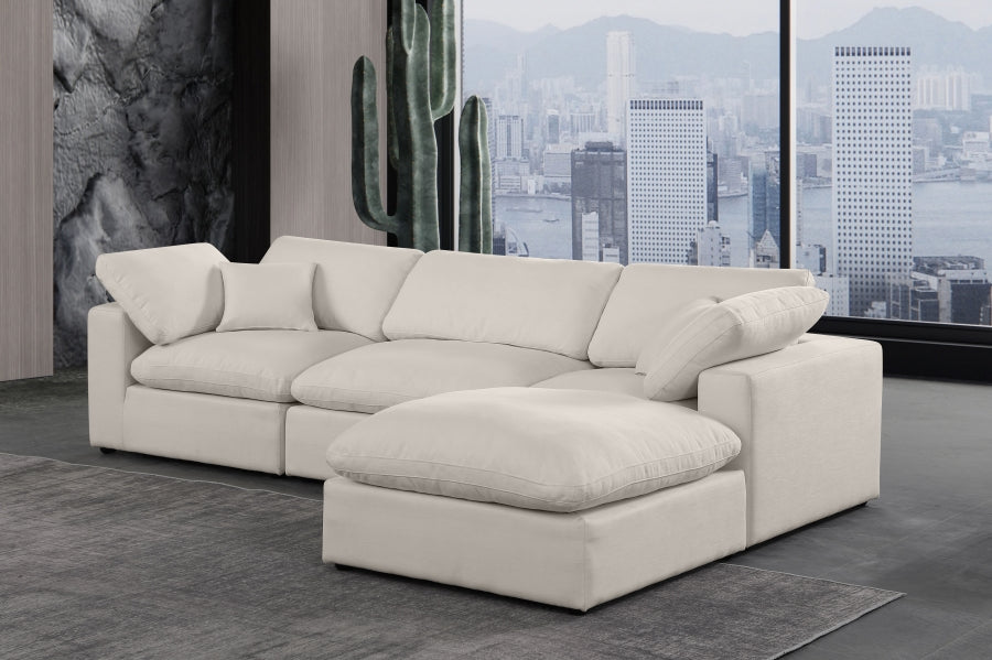 Emily Linen 130" Cloud Modular Sectional