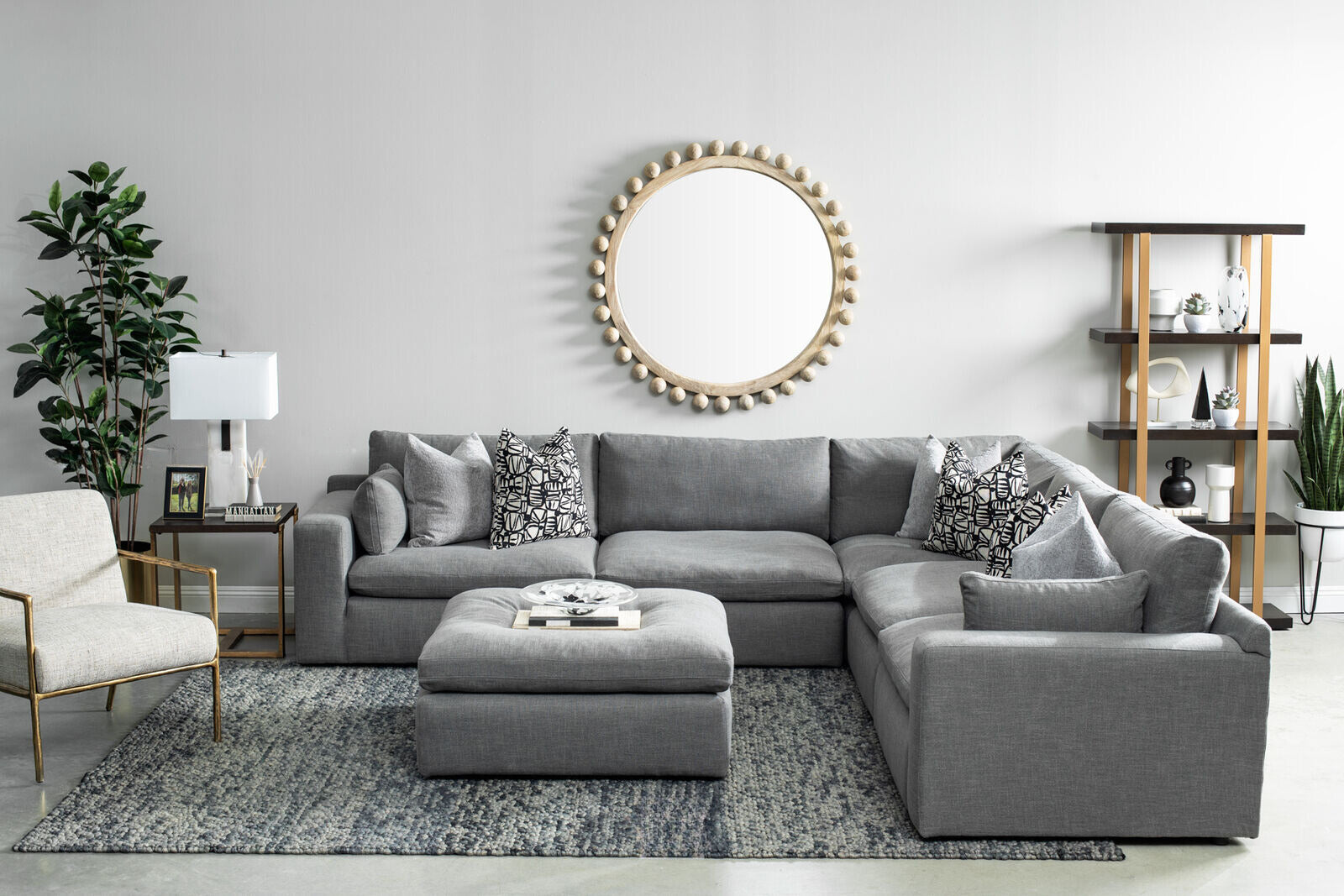 Smoke grey deals sectional couch