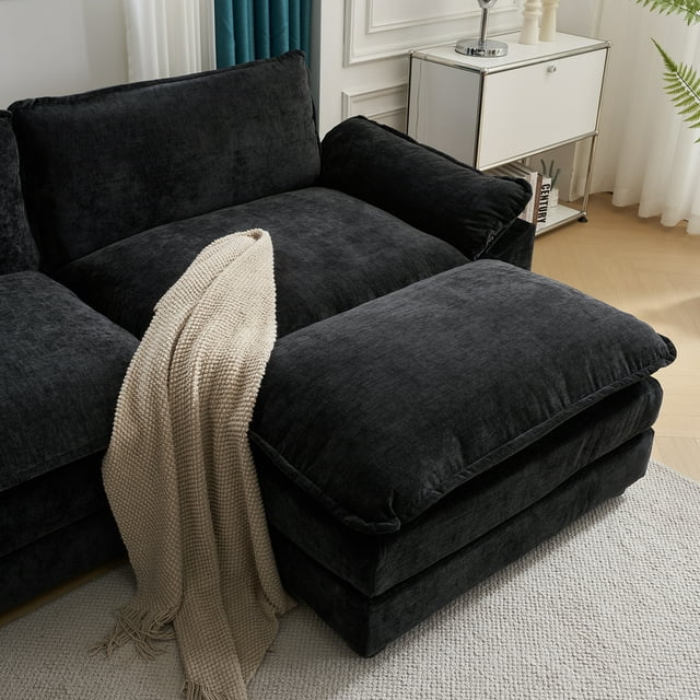 Right side view of Dream Mellow Double Cushion Sofa Black