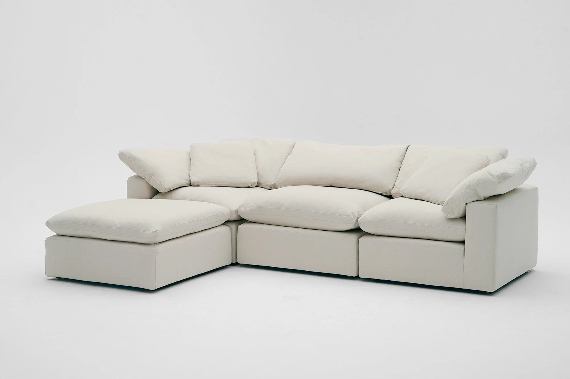 Emily Linen 130" Cloud Modular Sectional