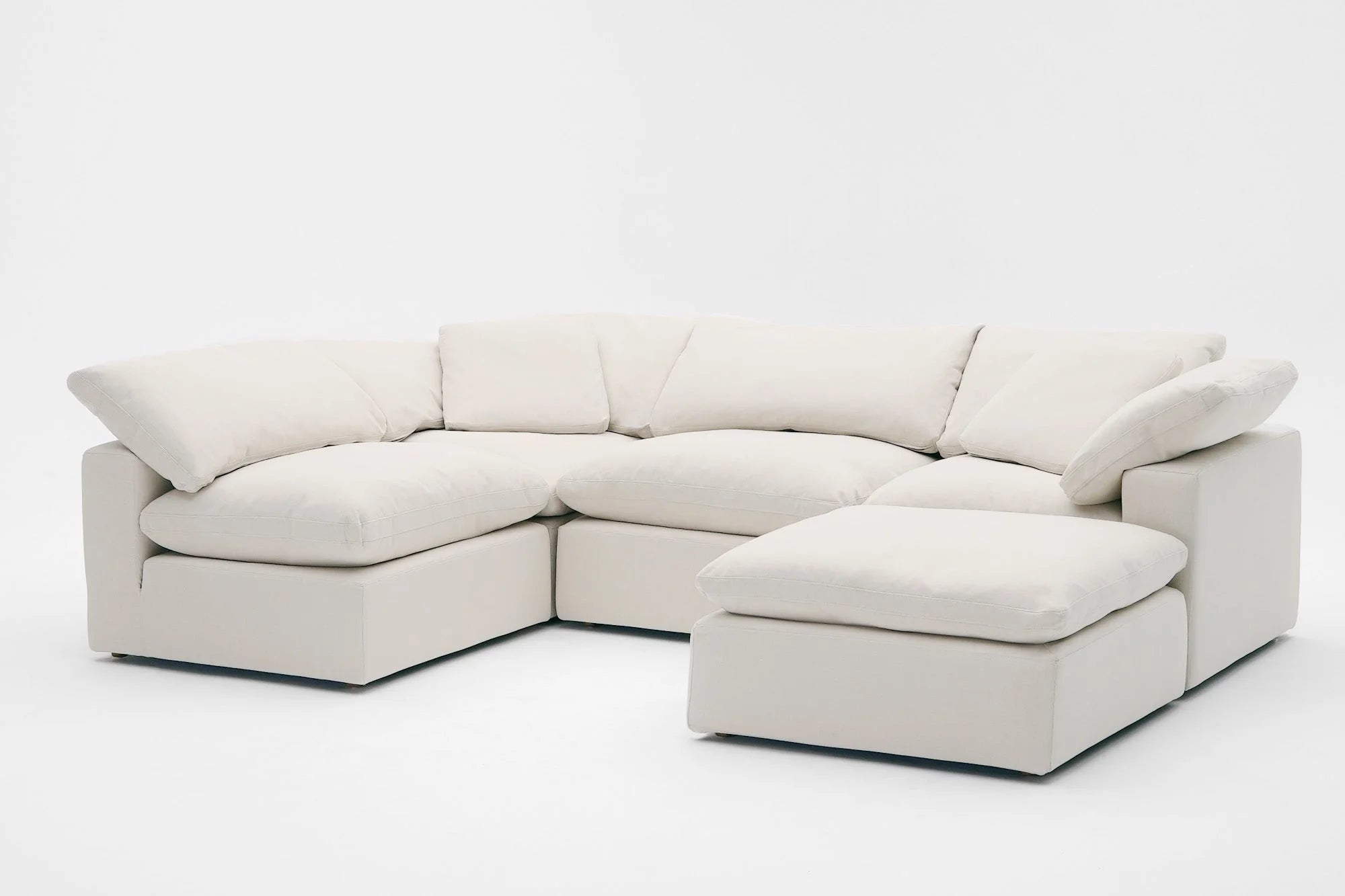 Emily Linen 130" Cloud Modular Sectional 5 Piece