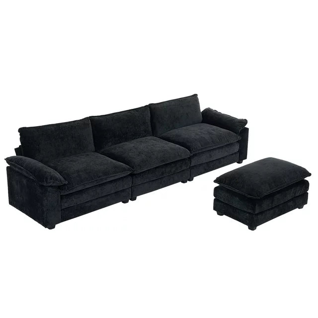 Dream Mellow Double Cushion Sofa Black white background