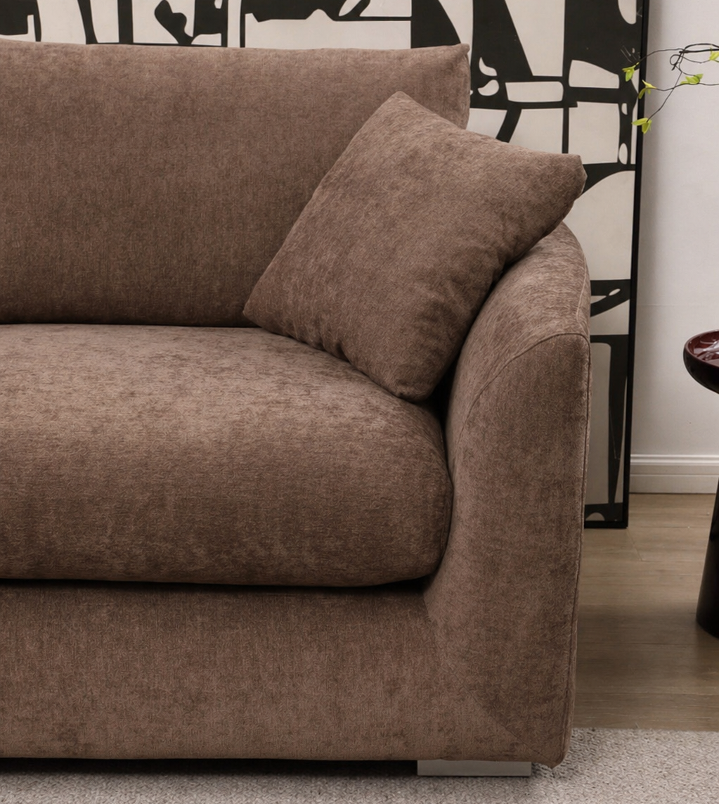 Belle Feather Cloud Sectional - Mocha