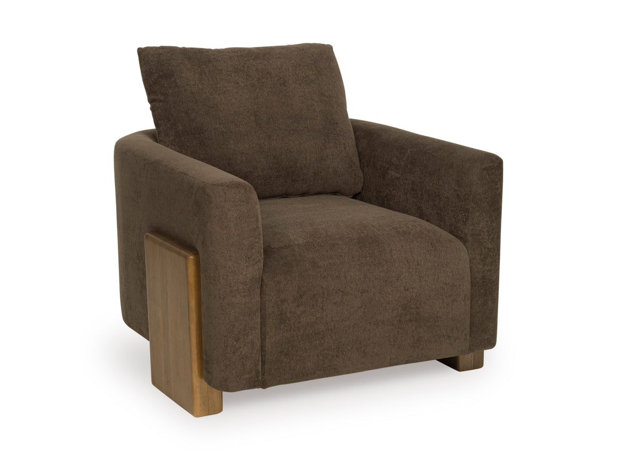 Ashley Dairlett chocolate brown accent chair, front angle