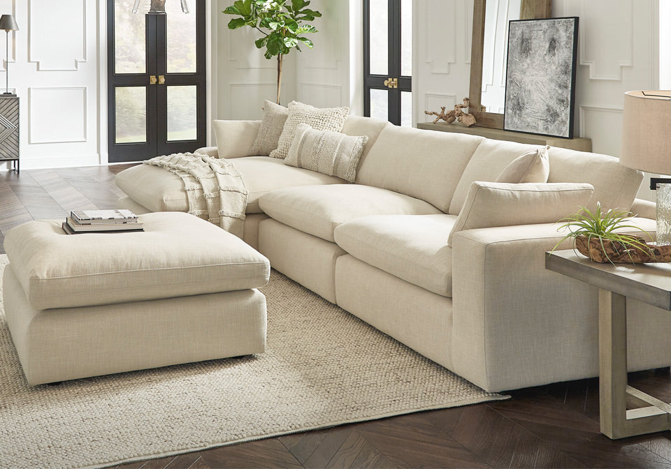 Closer view of Elyza Beige Cloud Sofa