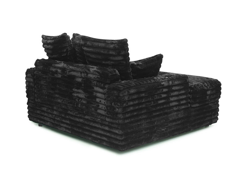 Dream Black Corduroy Chaise Sofa