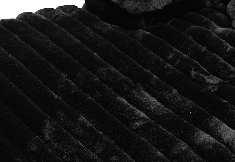 Dream Black Corduroy Chaise Sofa