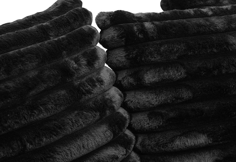 Dream Black Corduroy Chaise Sofa
