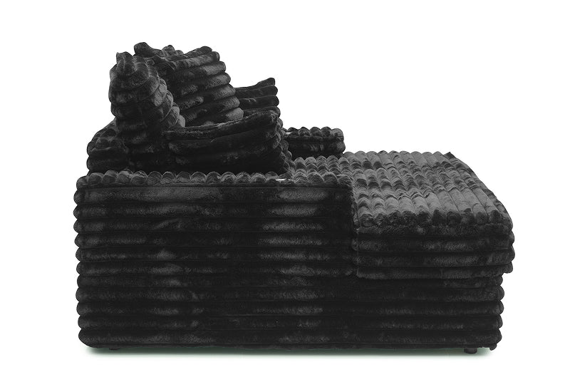 Dream Black Corduroy Chaise Sofa