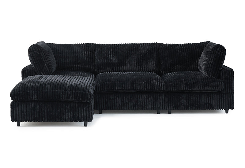 Dream Black Corduroy Sectional