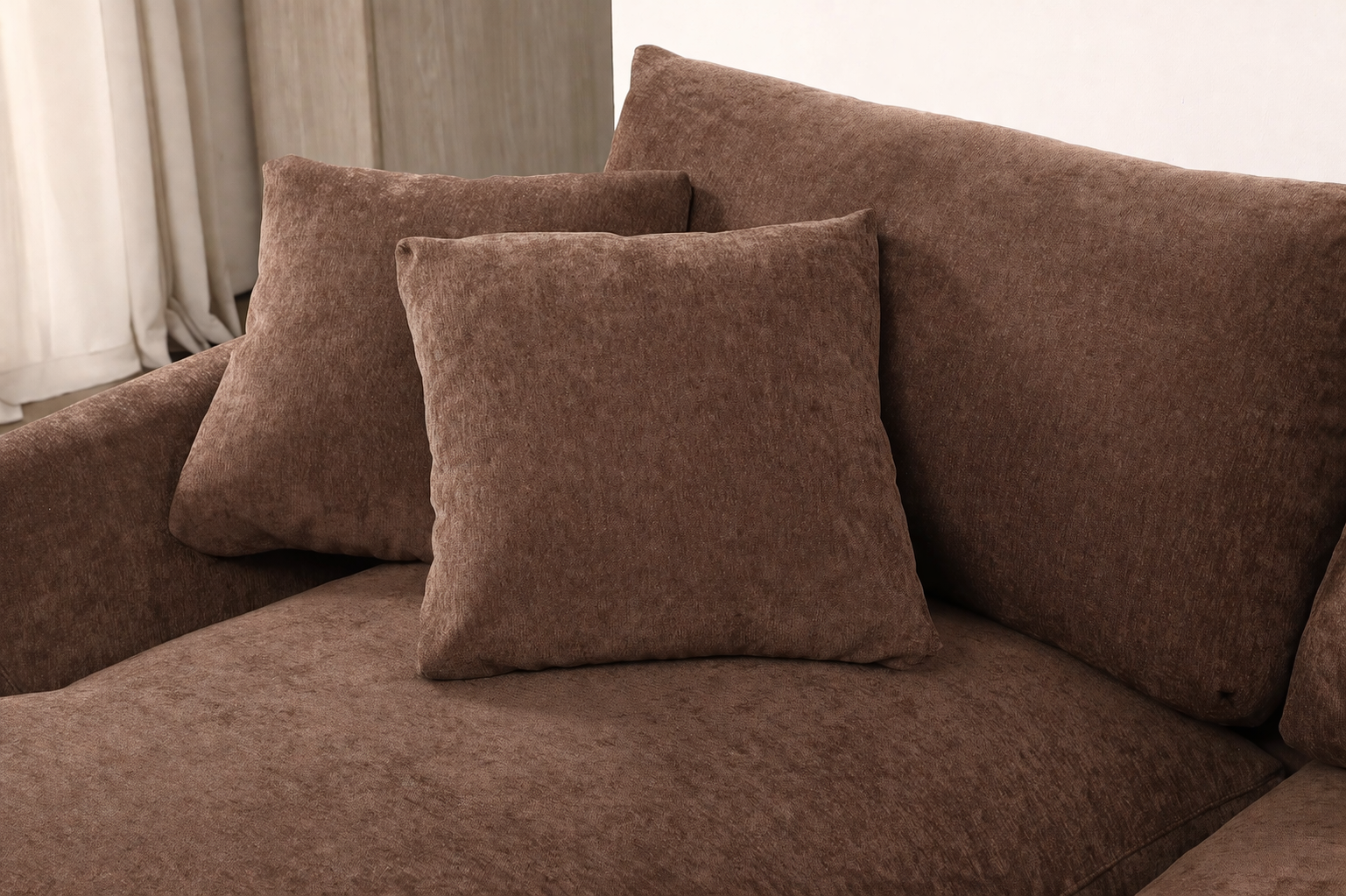 Belle Feather Cloud Sectional - Mocha