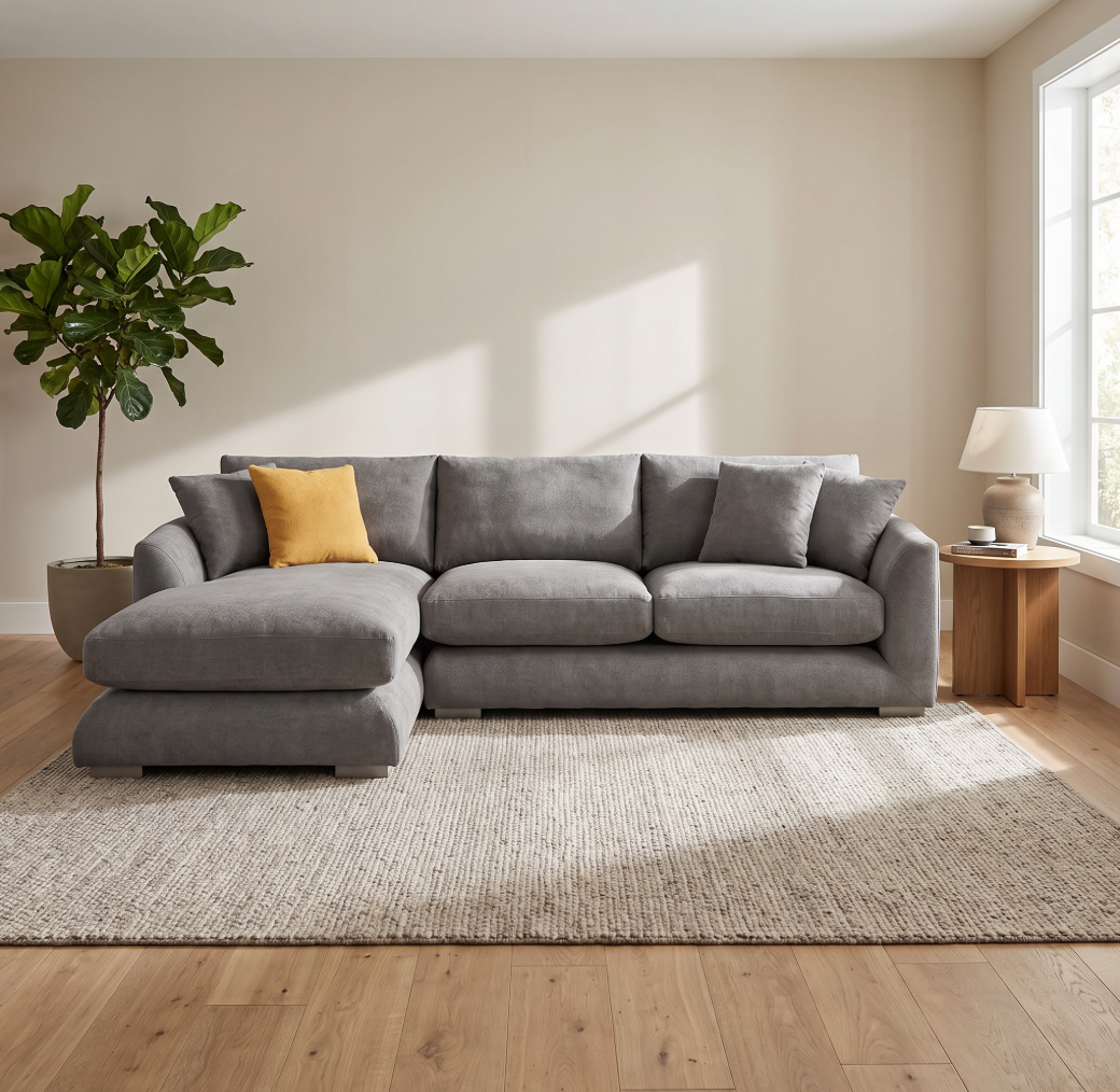 Belle Grey Feather Cloud Couch Sectional